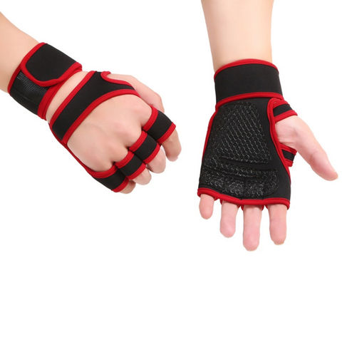 Paired Body Building Fitness Weightlifting Four Fingers Palm Gloves