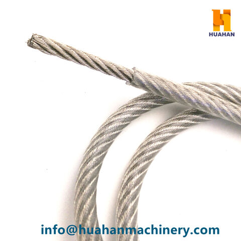 red galvanised steel PVC coated WIRE ROPE steel line plastic covered cable 