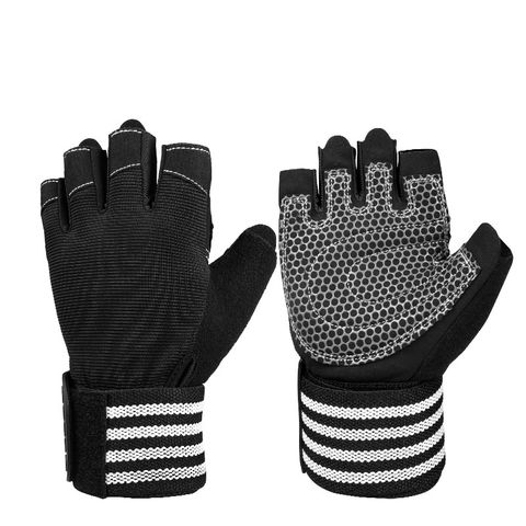 Comprar 1 par de guantes deportivos para levantamiento de pesas, guantes de  gimnasio para muñeca, Fitness, guantes para hombre, medio dedo, cuidado de  la palma