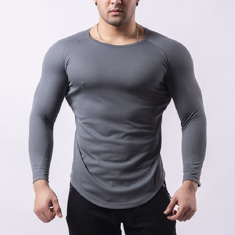 Buy Wholesale China Men Long Sleeve Quick Dry Workout Fitness Gym Tank ...
