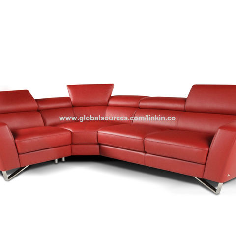 Sofa Set 3 Seats Leather, Red Leather Fabric Couches