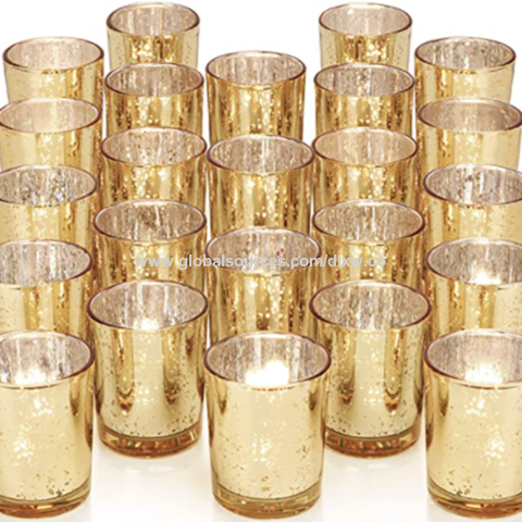 Round Rose Gold Wishing Candlestick Mercury Glass Spots Party And Home Decor Wedding Holiday Room Decoration Gift Candle Daily Children Ornament Deer Lamp Lantern China Round Rose Gold Wishing Candlestick, Round Gold Votive Candle Holders