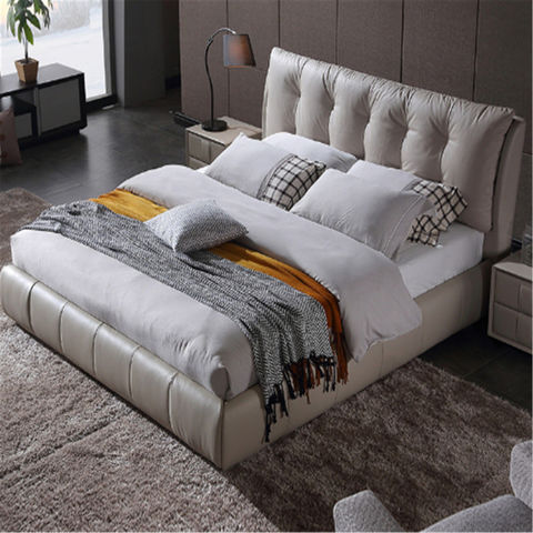 Modern Design Leather Soft Bed With, Modern King Size Bed Designs With Storage
