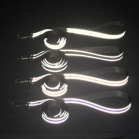 Correas reflectantes de nylon seguras para perros, 120x2.5cm, tallas S, M, L y múltiples colores. Venta al por mayor de correas para mascotas de alta visibilidad.