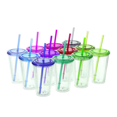 Buy Wholesale China Wholesale Everich 16oz Double Wall Mug Plastic Coffee Tumbler  Cups With Straw In Bulk & Plastic Tumbler at USD 2.56