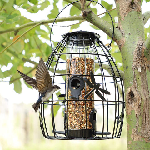 Wild Bird Feeder Squirrel Proof Outdoor Garden Food Tree Hanging Container 