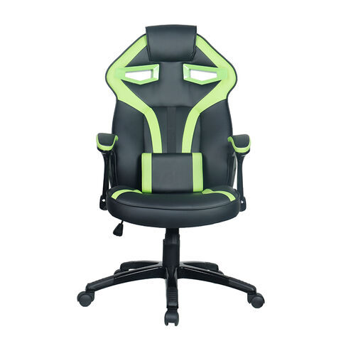 Verstellbarer ergonomischer Bürostuhl direkt vom Hersteller mit PU-Material, Nylonrollen in Neongrün für Homeoffice for sale at factory direct price