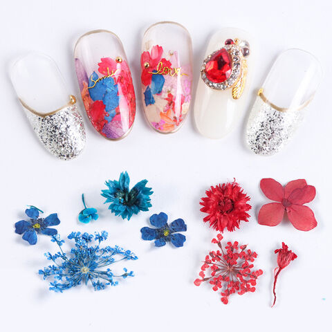 24 Pic Real Dry Dried Flower Nail Art Tips Decoration, For Parlour at Rs  350/piece in Coimbatore