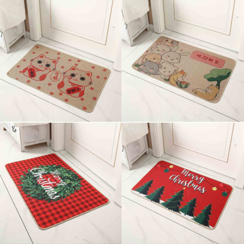 Print rugs,High quality flax custom printed rubber anti slip kitchen ...