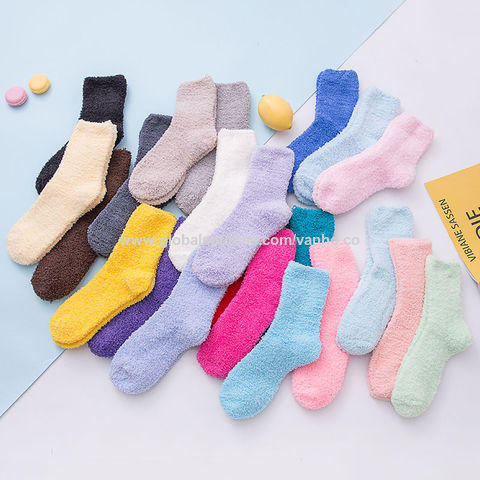 Soft Women Warm Floor Socks Slipper Socks 10 Candy Colors Fuzzy Hosiery
