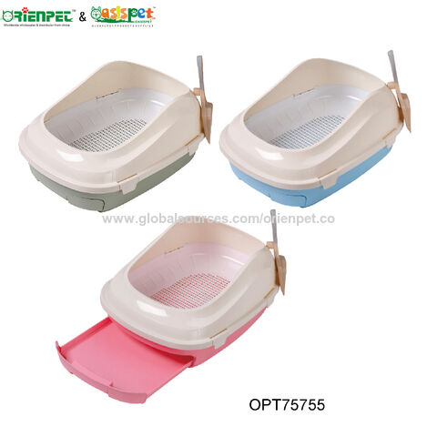 ORIENPET &amp; OASISPET Bac à litière en plastique pour chat avec pelle OPT75755 Produits pour animaux de compagnie