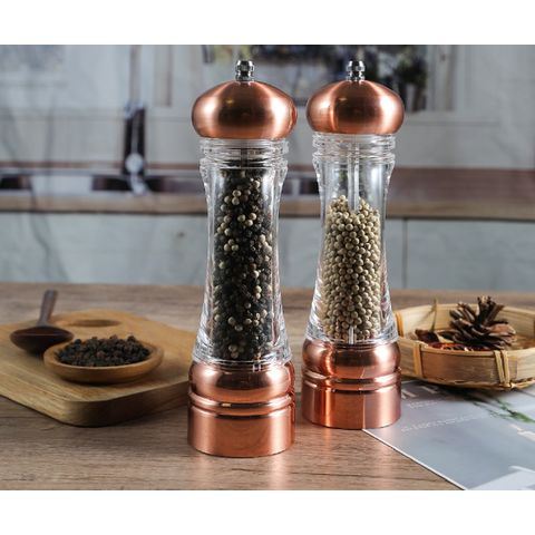 Adjustable Stainless Steel Pepper Mill Grinder Manual Mill Acrylic Kitchen Tool 