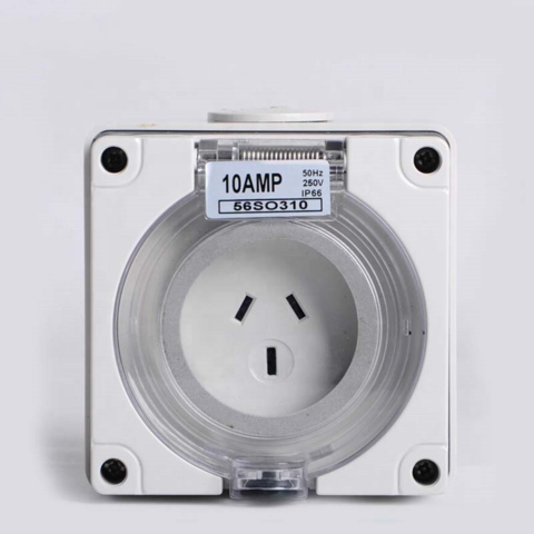 3 Pin 10 Amp Switched Socket Outlet IP66 Weatherproof Industrial 