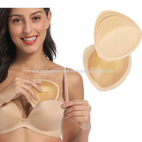 1 Pair Woman Triangle Bra Pad  Insert Removable Soft Cup Foam Bikini Chest Push~