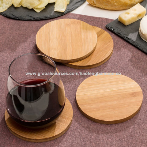 Hot Sale Eco Friendly Bamboo Coaster Set Cork Wood Coaster Tea Cup Pad -  China Wooden Drink Coaster and Coffee Cup Pad price