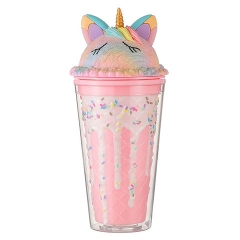 Buy Wholesale China Plastic Tumbler Cup Unique Unicorn Ice Cream Reusable Water  Cup With Straw Lids & Plastic Tumbler Cup at USD 3.59