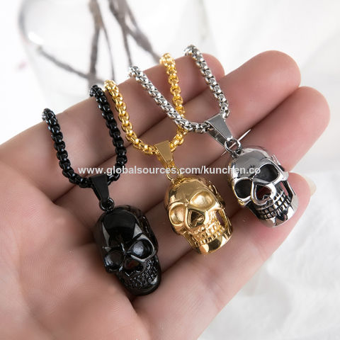 personalised necklaces Long Necklace Pendant Skull Mens Necklace 
