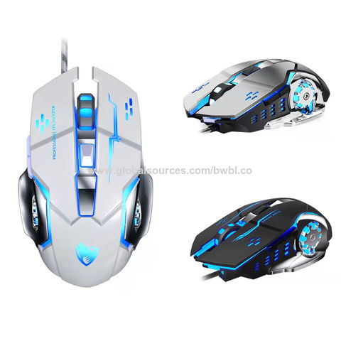 Computer Mouse Power Mouse Gaming Computer Power Mouse,6 Keys Rubber Coating Top Braided Cable ...