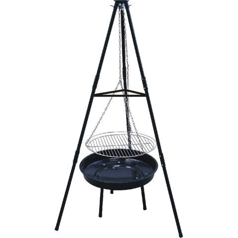 Charcoal Outdoor Bbq Fire Pit Swing, Triangle Fire Pit Grill
