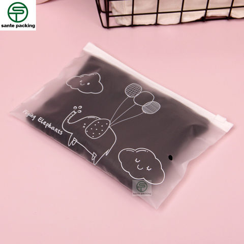 Customized LDPE printed own logo eco friendly clothing zipper plastic bags  transparent clear garment ziplock bags - Qingdao Sante Packing Co., Ltd.