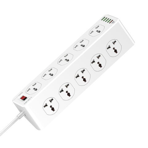 LDNIO SC10610 100-250V SLOPE DESIGN POWER STRIP WITH 10 OUTLETS+5USB ...