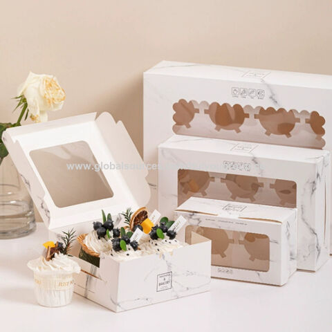 Paper Cake Box Custom Logo Printed Paper Cake Dessert Doughnut Donut ...