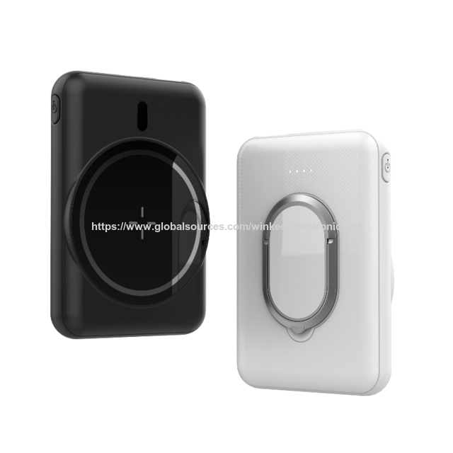 Schlanke 5000mAh Magnetische Powerbank 5W mit Typ-C-Ausgang und Handyhalterung
