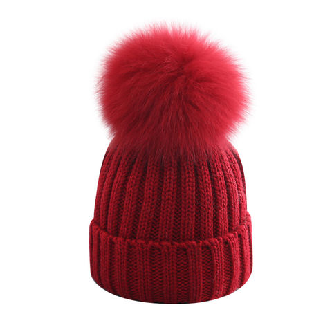 winter hat with a ball on top