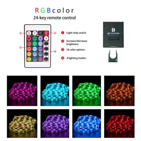 5V flexible RGB LED strip lights, SMD 5050 18LED/M, Rainbow decoration ...