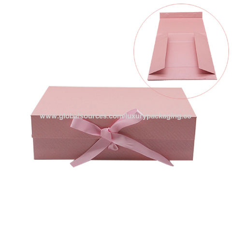 Buy Wholesale China Pink Foldable Paper Box With Ribbon Bow For Gift ...