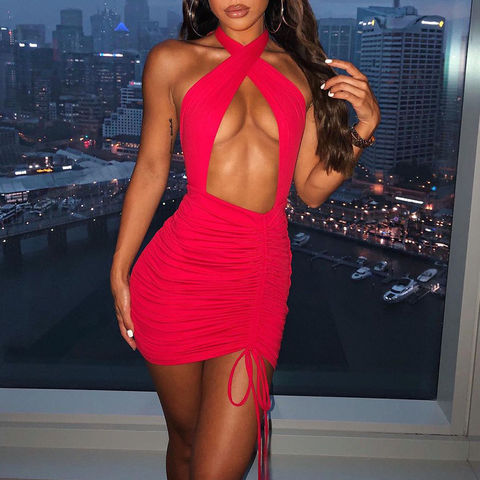 Women Sexy Spaghetti Strap Backless Maxi Dress Lace Up Bodycon Party Dress  Bandage Halter Evening Club Dress, A Backless Blue, Small : :  Clothing, Shoes & Accessories