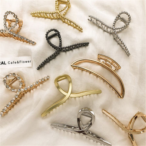 10 pcs Chrome Plated Alloy French Clips Barrette Headwear Hair Accessories