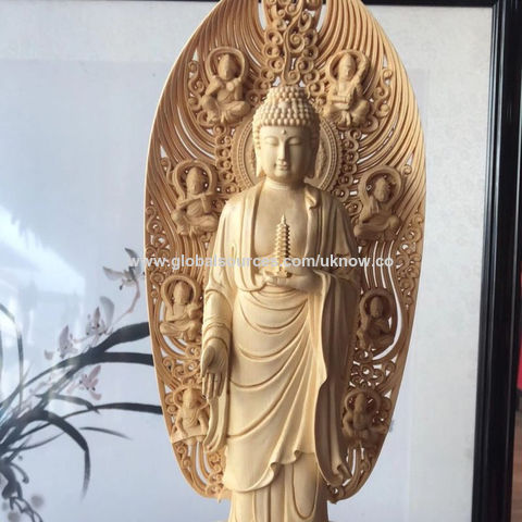 Buy Wholesale China Cypress Wood Carving Pharmacist Buddha Wooden ...