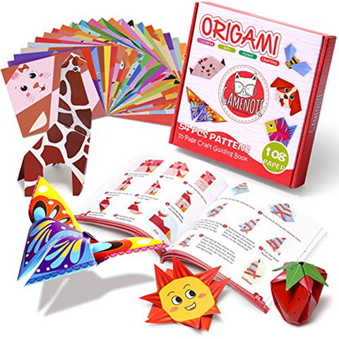 Origami Paper for Kids Crafts - 300 Vivid Origami Papers 100 Origami Objects + I