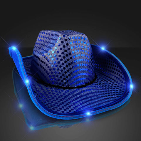 Plastic Light Up Sequin Fedora Hats for 