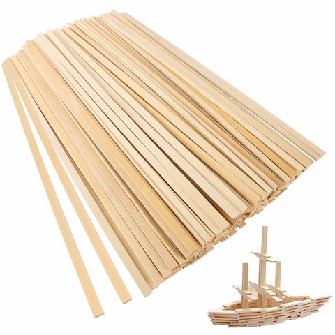 Wooden Sticks, Craft Wood Strips, Diy Wooden Sticks, 100 Pieces For Crafts  Square Wooden Sticks, Natural Wood Strips, Suitable For Art, Diy Projects  And Wooden Crafts, Gifts