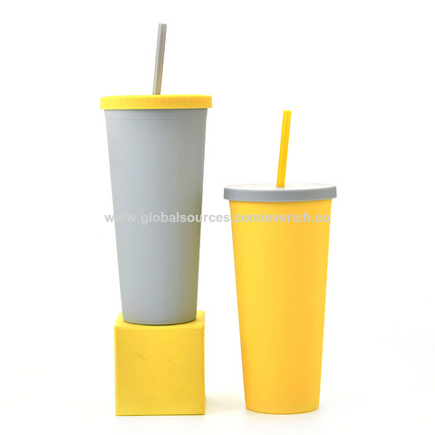 Buy Wholesale China Plastic Tumbler With Straw Oem Reusable Double