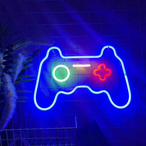 LED Game Neon Sign Gamepad Shape Gamer Gift for Teen ,Bedroom Decor ...