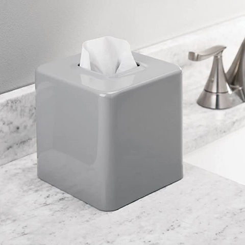 Modern Plastic Facial Tissue Box Cover Tissue Holder Bathroom Bedroom Countertop 
