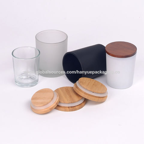 Buy China Wholesale Opaque Black Empty Candle Jar With Wooden Lid