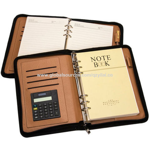 Buy Wholesale China Zipper Closure Pu Leather Cover Notebook With 