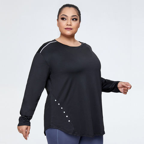 Buy Wholesale China Oversized Long Sleeve Fitness T Shirts Plus Size Yoga  Top Sports Tops For Fat Women & Yoga Top at USD 7.9