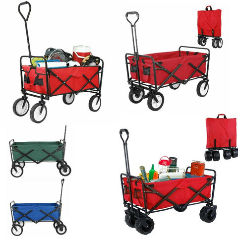 Collapsible Folding Wagon Cart Outdoor Utility Garden Trolley Buggy Shopping 