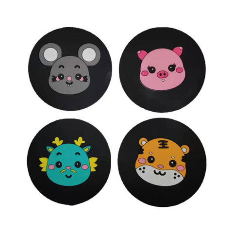 Dessous de Verre en PVC Rond Souple Mignon Zodiaque de Dessin Animé Antidérapant pour Voiture et Maison for sale at factory direct price