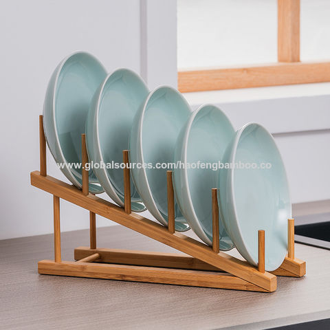 Bamboo wooden dish rack,Kitchen tableware storage rack,bamboo wood ...