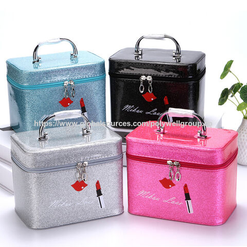 Bolsa de Maquiagem Feminina Personalizada em Couro PU, Bolsa de Cosméticos para Viagem para Meninas, Bolsas e Estojos de Cosméticos no Atacado for sale at factory direct price