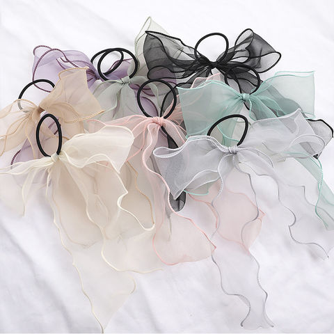 Buy Wholesale China Super Fairy Bow Organza Girl Ribbon Hair Band Hair  Accessories Net Red Veil Hair Ring Hair Rope & Sweet Hair Band Scrunchie at  USD  | Global Sources