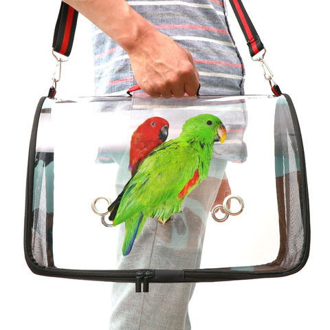 Bird Carrier Backpack Travel Parrot Bag Cage with Perch Stand for Parakeets