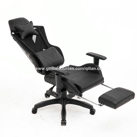 Fauteuil gaming inclinable réglable avec repose-pied tissu maille