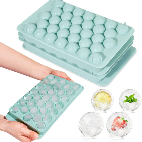 Buy Wholesale China Drink Whiskey Mini Round Ice Cube Ball Mold Trays With  Lid & Ice Cube Tray With Lid at USD 0.5